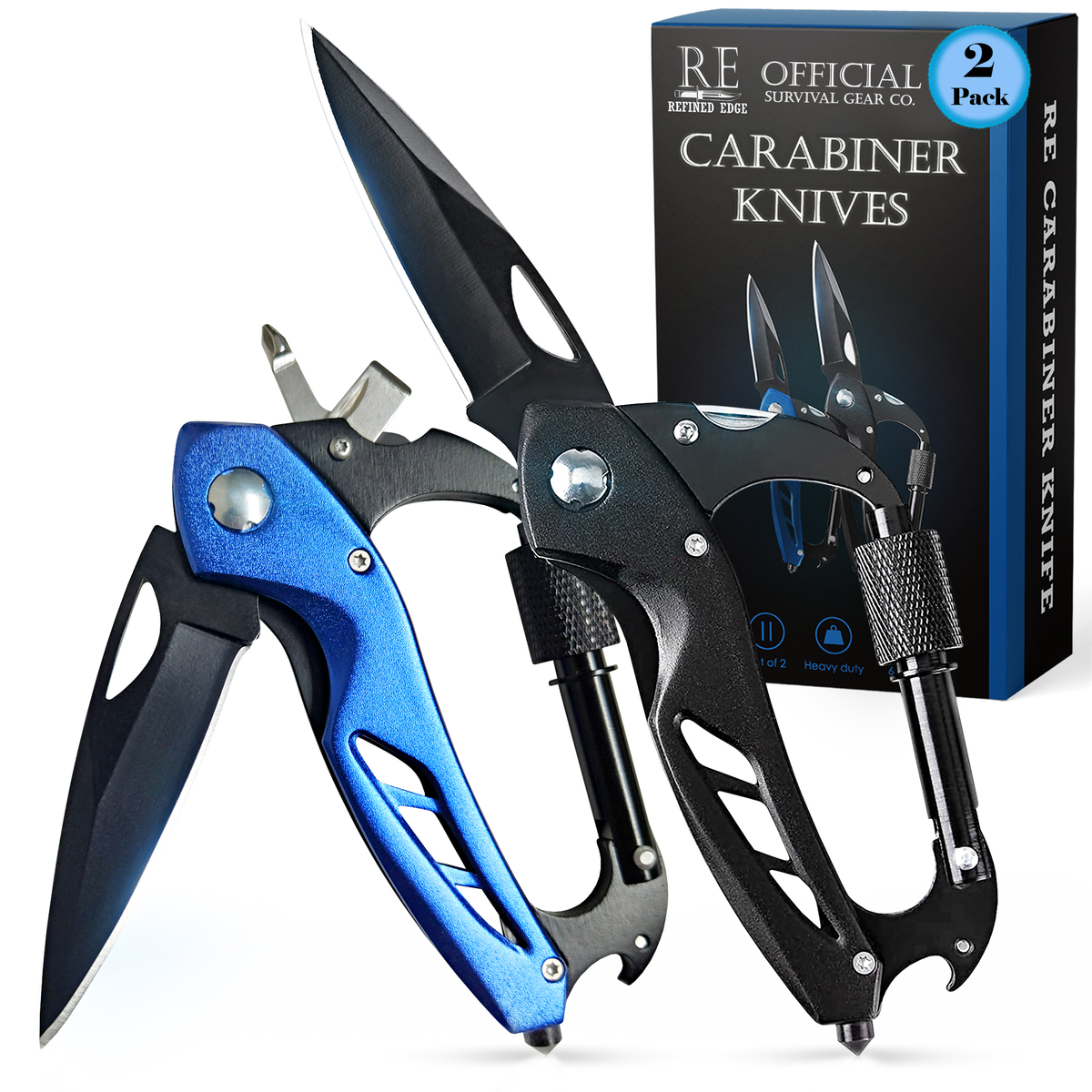 2-Pack Carabiner Knives